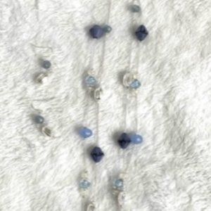 Silver and  Blue necklace and earrings